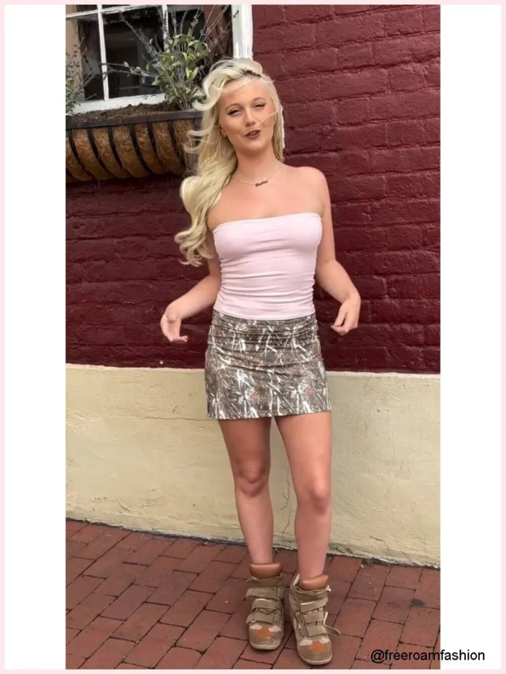 Y2K Bodycon Skort with Built-In Shorts, Side Slit, High Stretch Polyester